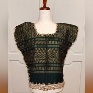 Mexican top Made on a Treadle Loom Hippie-Boho.